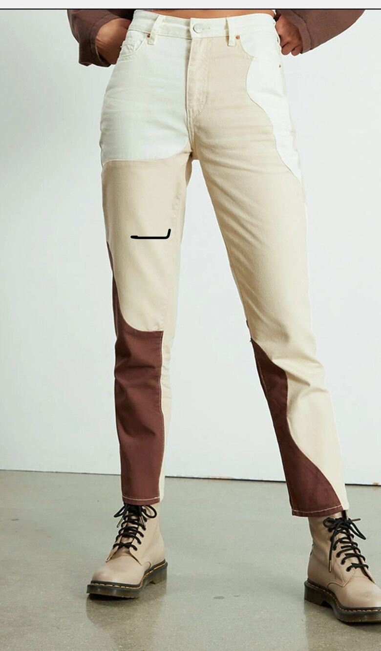 PacSun Eco Tan & Brown Paneled Mom Jeans Size 26 Neutral EUC